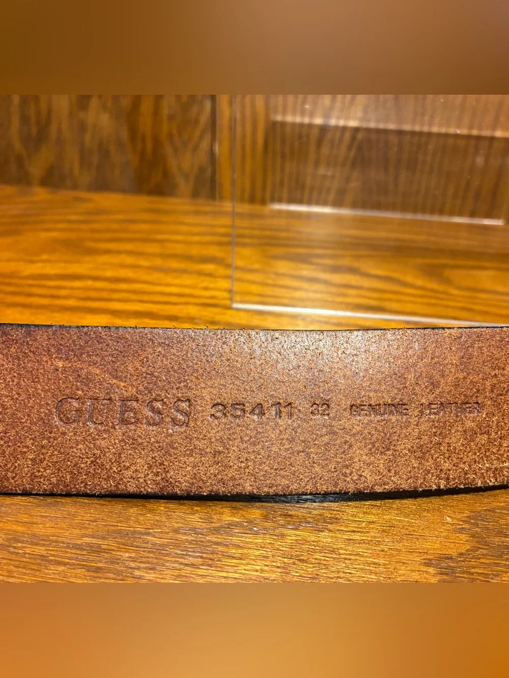 Y2K Guess Leather Cross Buckle Studded Western Rocker Belt Brown Men’s Size 32